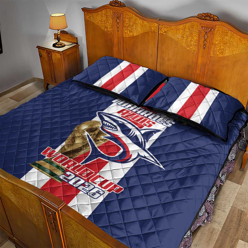 Cape Verde Football 2026 Quilt Bed Set Tubaroes Azuis Go Champion - African Pride