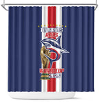 Cape Verde Football 2026 Shower Curtain Tubaroes Azuis Go Champion - African Pride