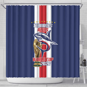 Cape Verde Football 2026 Shower Curtain Tubaroes Azuis Go Champion - African Pride