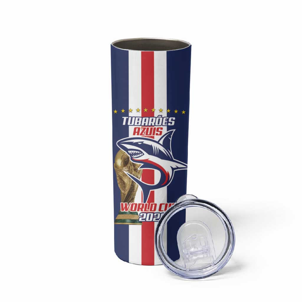 Cape Verde Football 2026 Skinny Tumbler Tubaroes Azuis Go Champion - African Pride