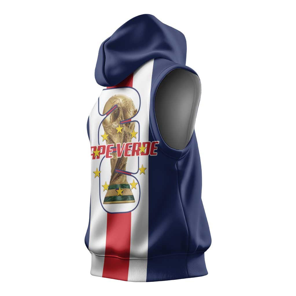 Cape Verde Football 2026 Sleeveless Hoodie Tubaroes Azuis Go Champion - African Pride