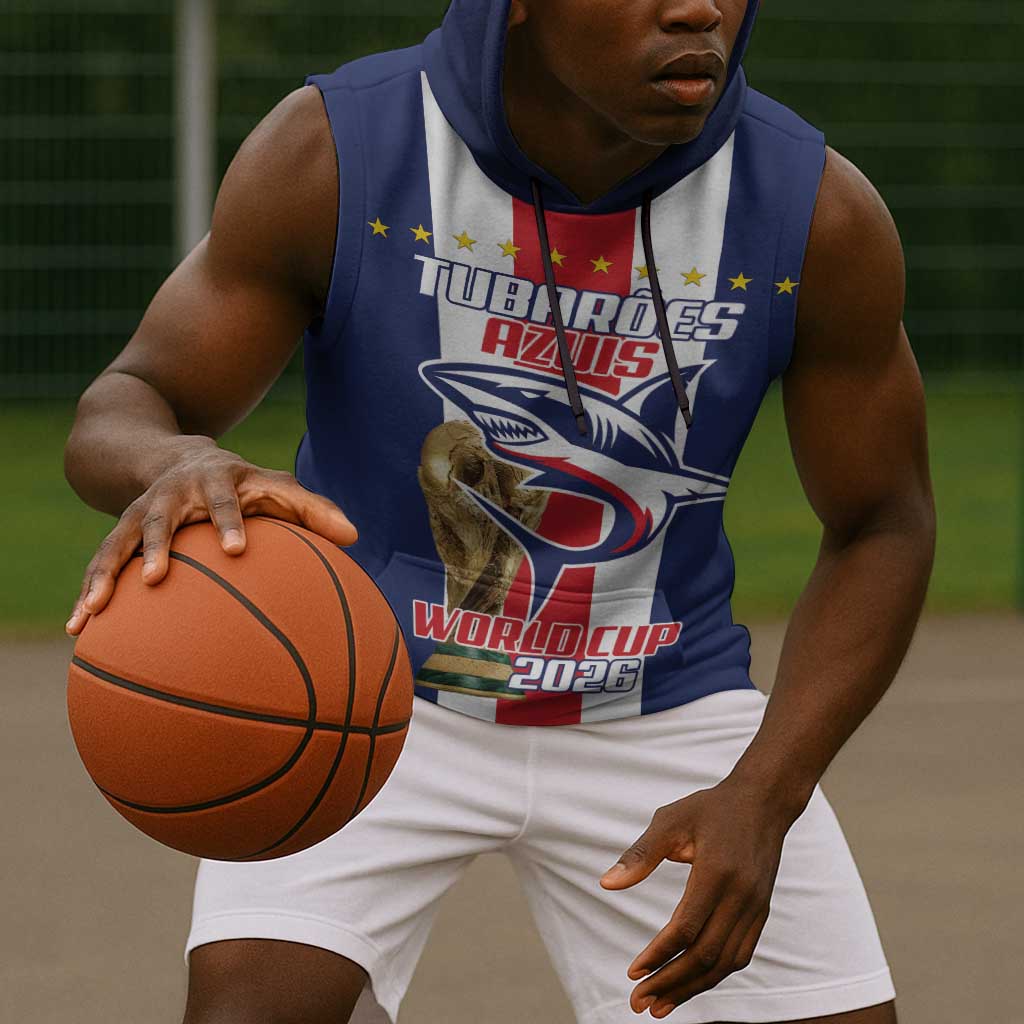 Cape Verde Football 2026 Sleeveless Hoodie Tubaroes Azuis Go Champion - African Pride