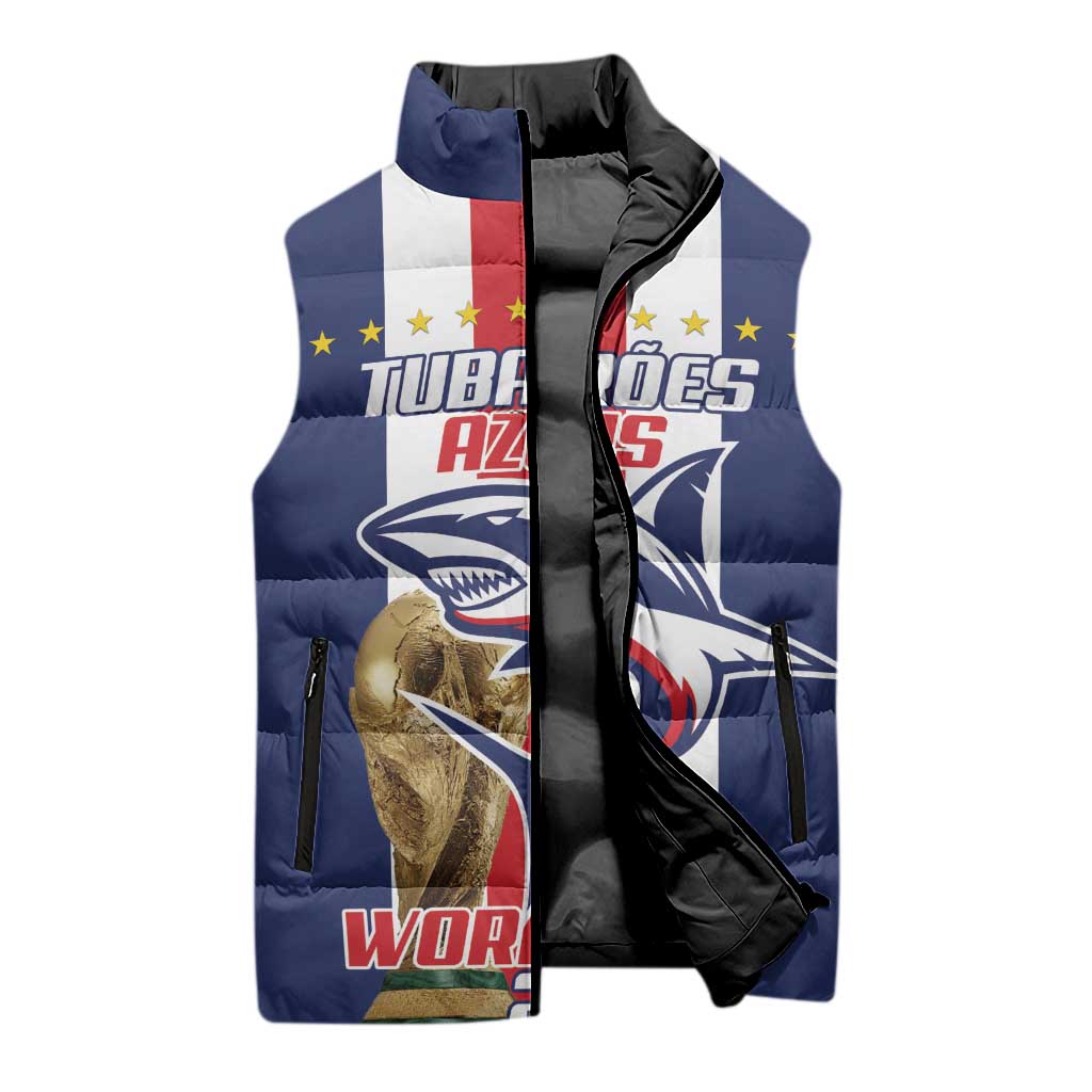 Cape Verde Football 2026 Sleeveless Puffer Jacket Tubaroes Azuis Go Champion