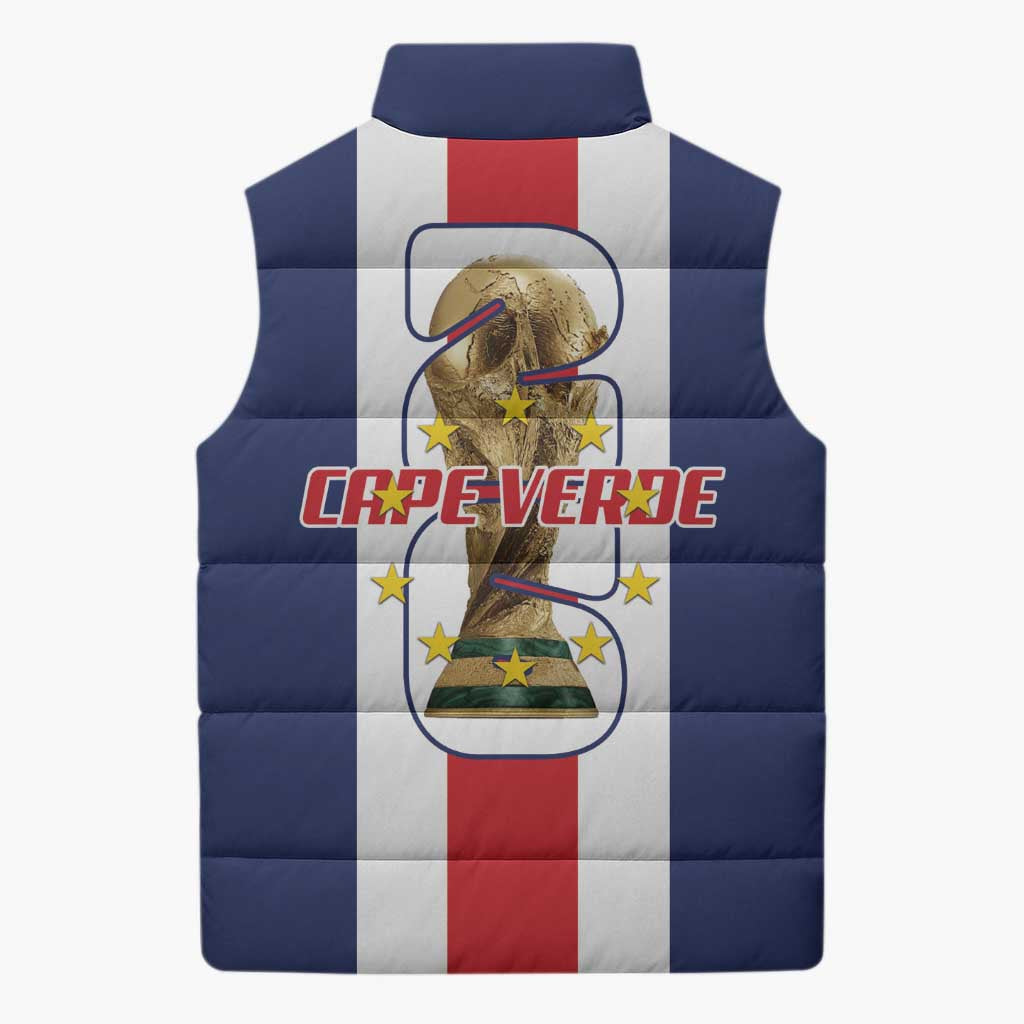 Cape Verde Football 2026 Sleeveless Puffer Jacket Tubaroes Azuis Go Champion