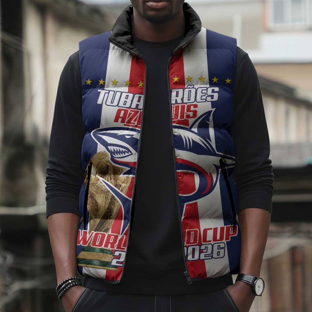 Cape Verde Football 2026 Sleeveless Puffer Jacket Tubaroes Azuis Go Champion
