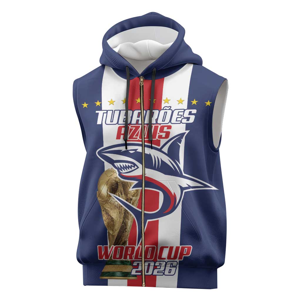 Cape Verde Football 2026 Sleeveless Zip Hoodie Tubaroes Azuis Go Champion - African Pride