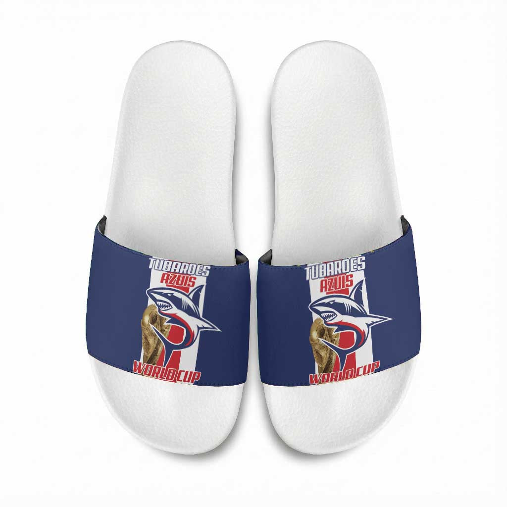 Cape Verde Football 2026 Slide Sandals Tubaroes Azuis Go Champion