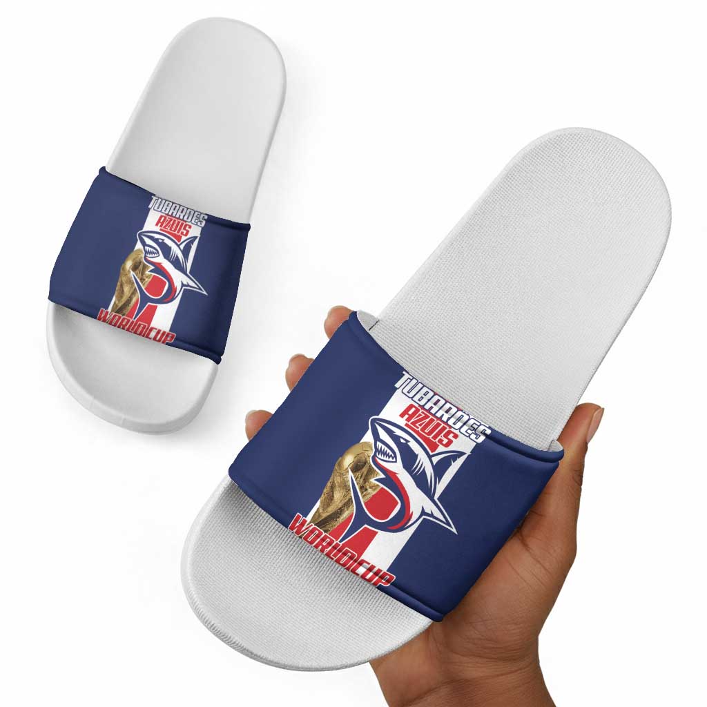 Cape Verde Football 2026 Slide Sandals Tubaroes Azuis Go Champion