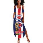 Cape Verde Football 2026 Summer Maxi Dress Tubaroes Azuis Go Champion - African Pride
