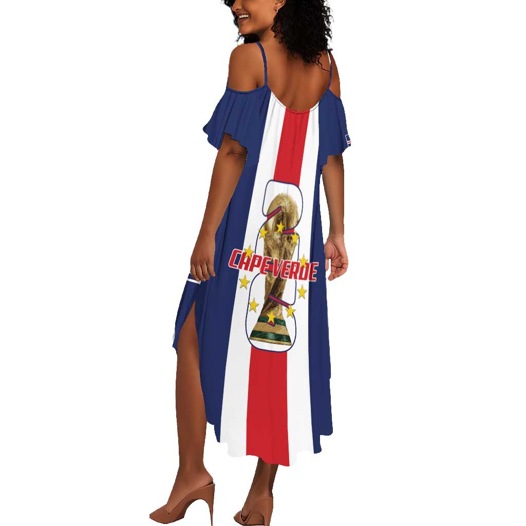 Cape Verde Football 2026 Summer Maxi Dress Tubaroes Azuis Go Champion - African Pride