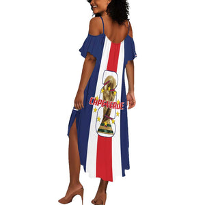 Cape Verde Football 2026 Summer Maxi Dress Tubaroes Azuis Go Champion - African Pride