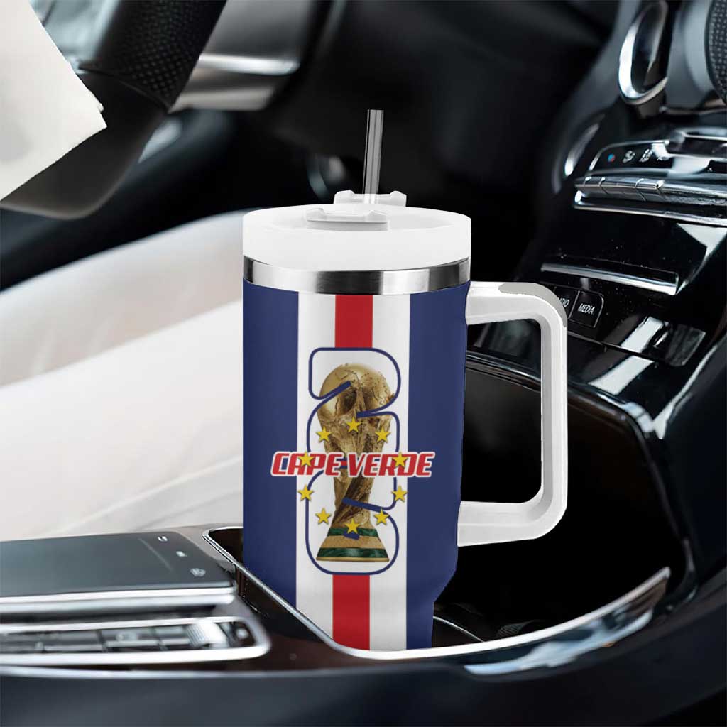 Cape Verde Football 2026 Tumbler With Handle Tubaroes Azuis Go Champion - African Pride