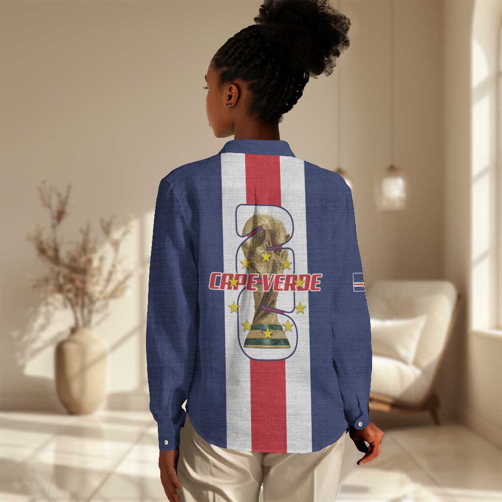 Cape Verde Football 2026 Women Casual Shirt Tubaroes Azuis Go Champion - African Pride