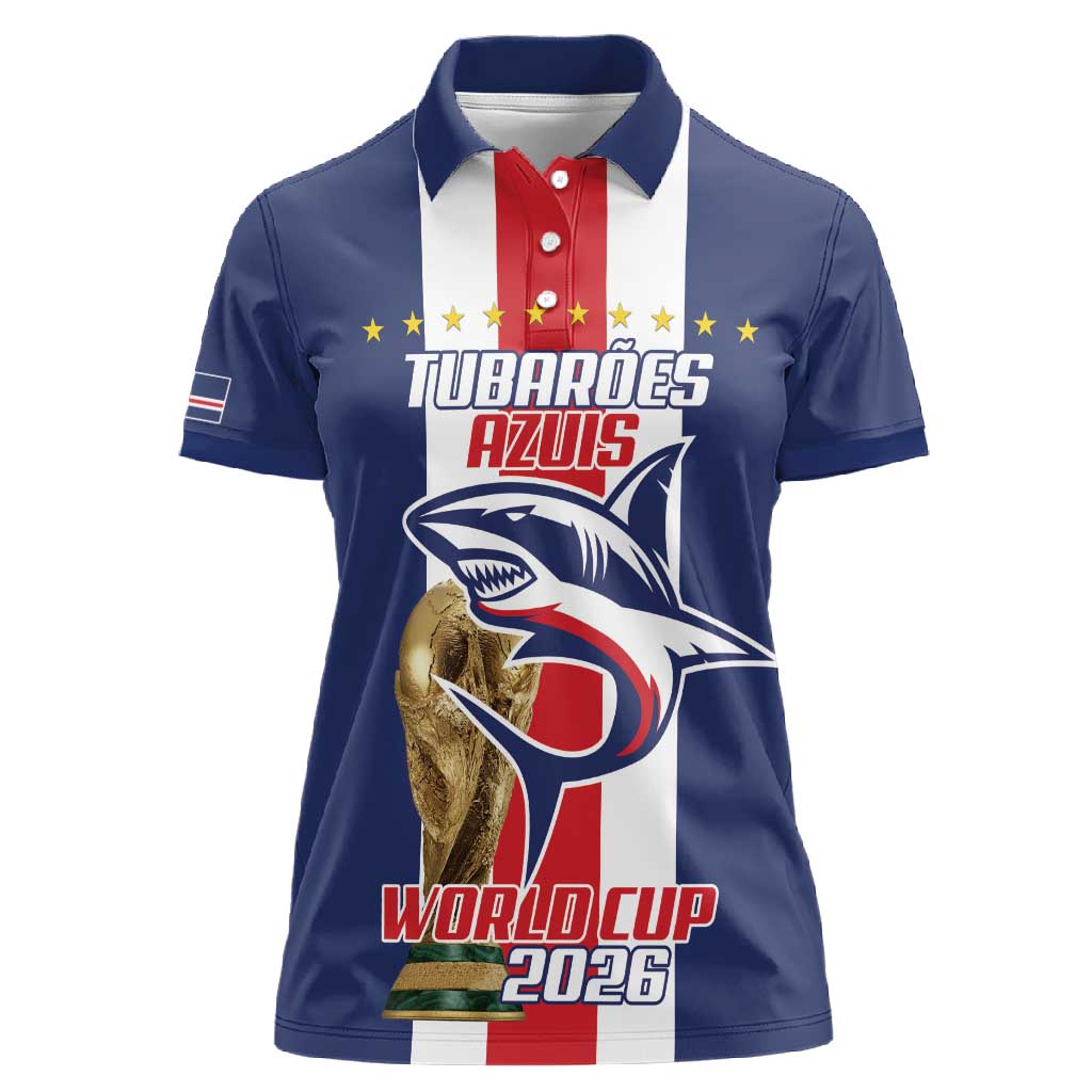 Cape Verde Football 2026 Women Polo Shirt Tubaroes Azuis Go Champion - African Pride
