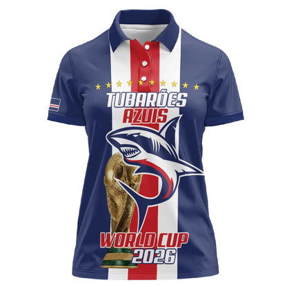 Cape Verde Football 2026 Women Polo Shirt Tubaroes Azuis Go Champion - African Pride