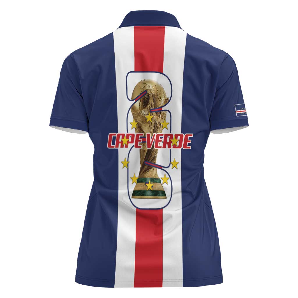 Cape Verde Football 2026 Women Polo Shirt Tubaroes Azuis Go Champion - African Pride
