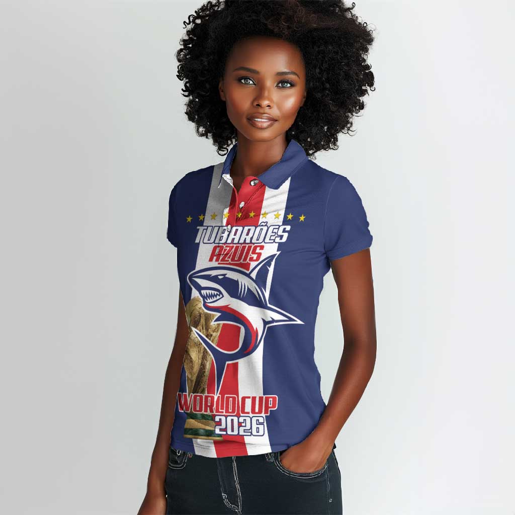 Cape Verde Football 2026 Women Polo Shirt Tubaroes Azuis Go Champion - African Pride