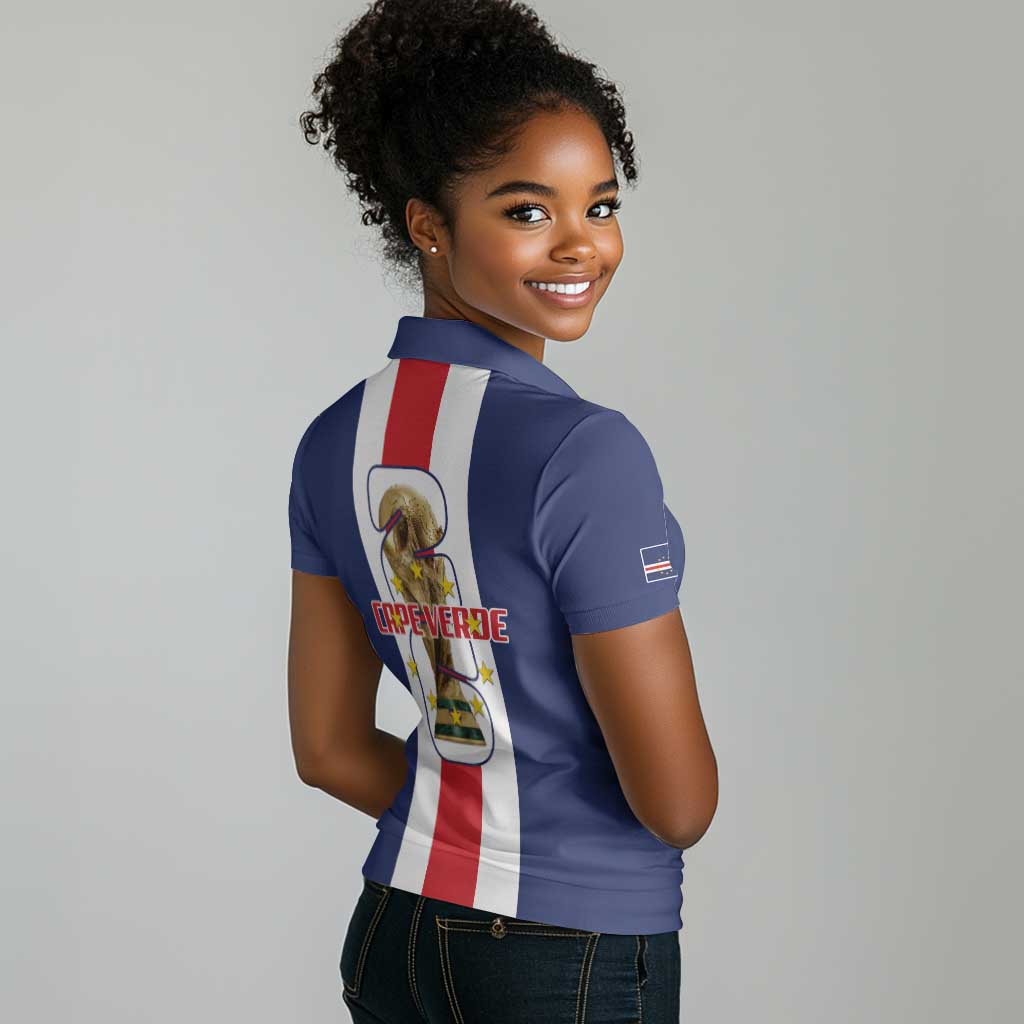 Cape Verde Football 2026 Women Polo Shirt Tubaroes Azuis Go Champion - African Pride