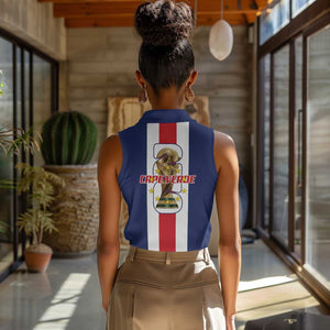 Cape Verde Football 2026 Women Sleeveless Polo Shirt Tubaroes Azuis Go Champion - African Pride