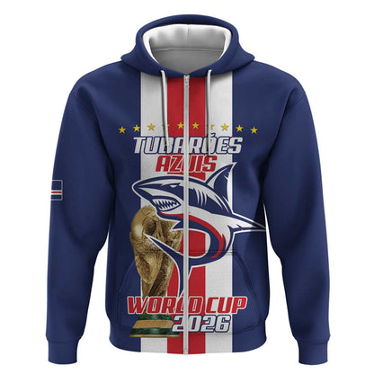 Cape Verde Football 2026 Zip Hoodie Tubaroes Azuis Go Champion - African Pride