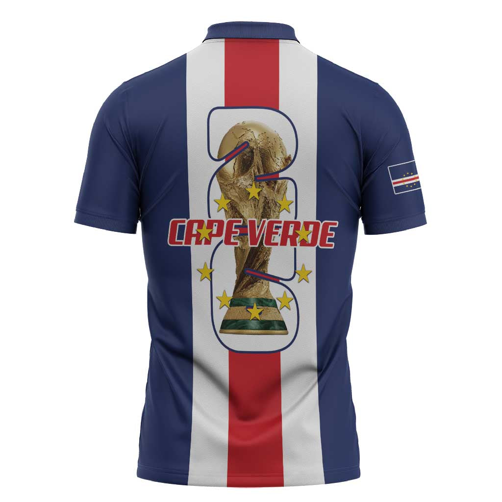 Cape Verde Football 2026 Zipper Polo Shirt Tubaroes Azuis Go Champion