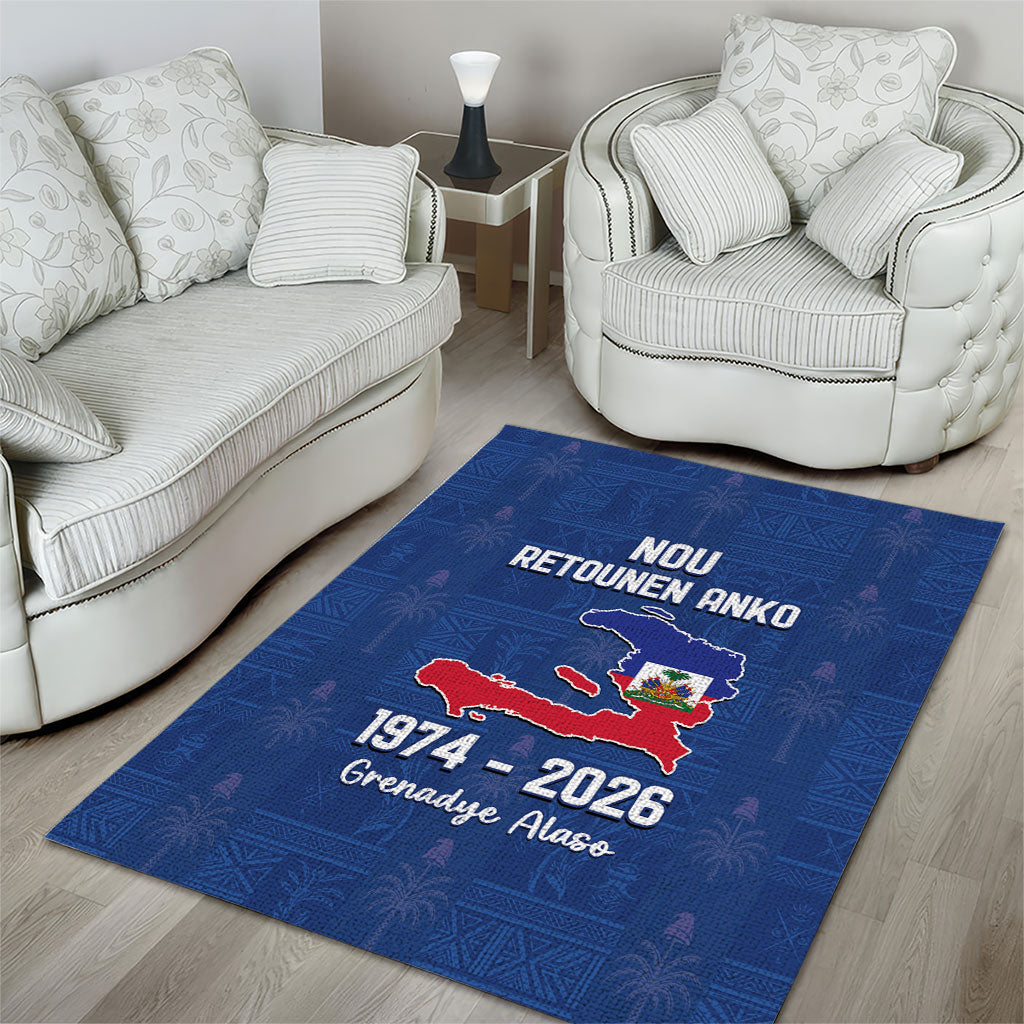 Haiti Football Area Rug Nou Retounen Anko 1974-2026
