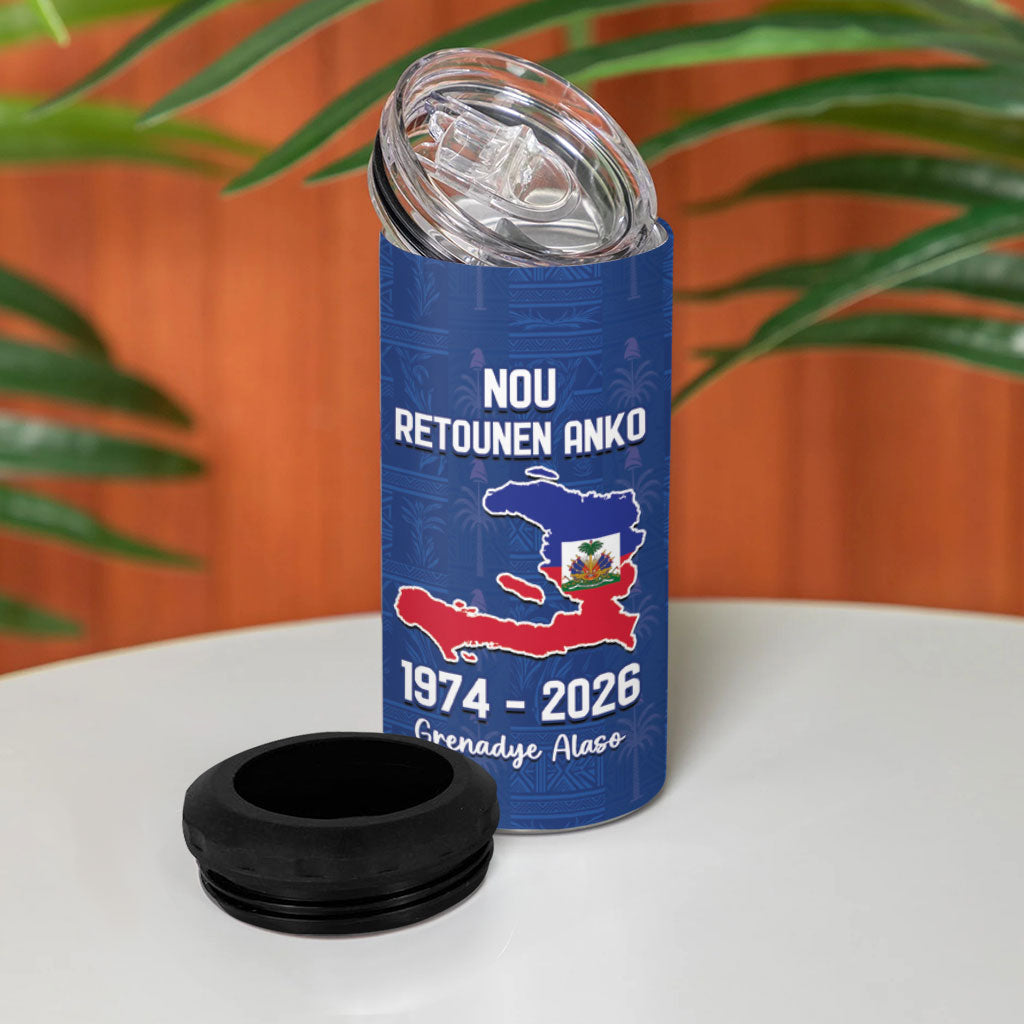 Haiti Football 4 in 1 Can Cooler Tumbler Nou Retounen Anko 1974-2026