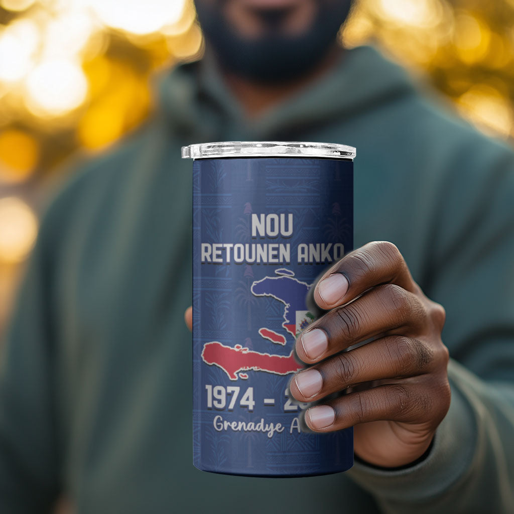 Haiti Football 4 in 1 Can Cooler Tumbler Nou Retounen Anko 1974-2026