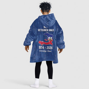 Haiti Football Kid Wearable Blanket Hoodie Nou Retounen Anko 1974-2026