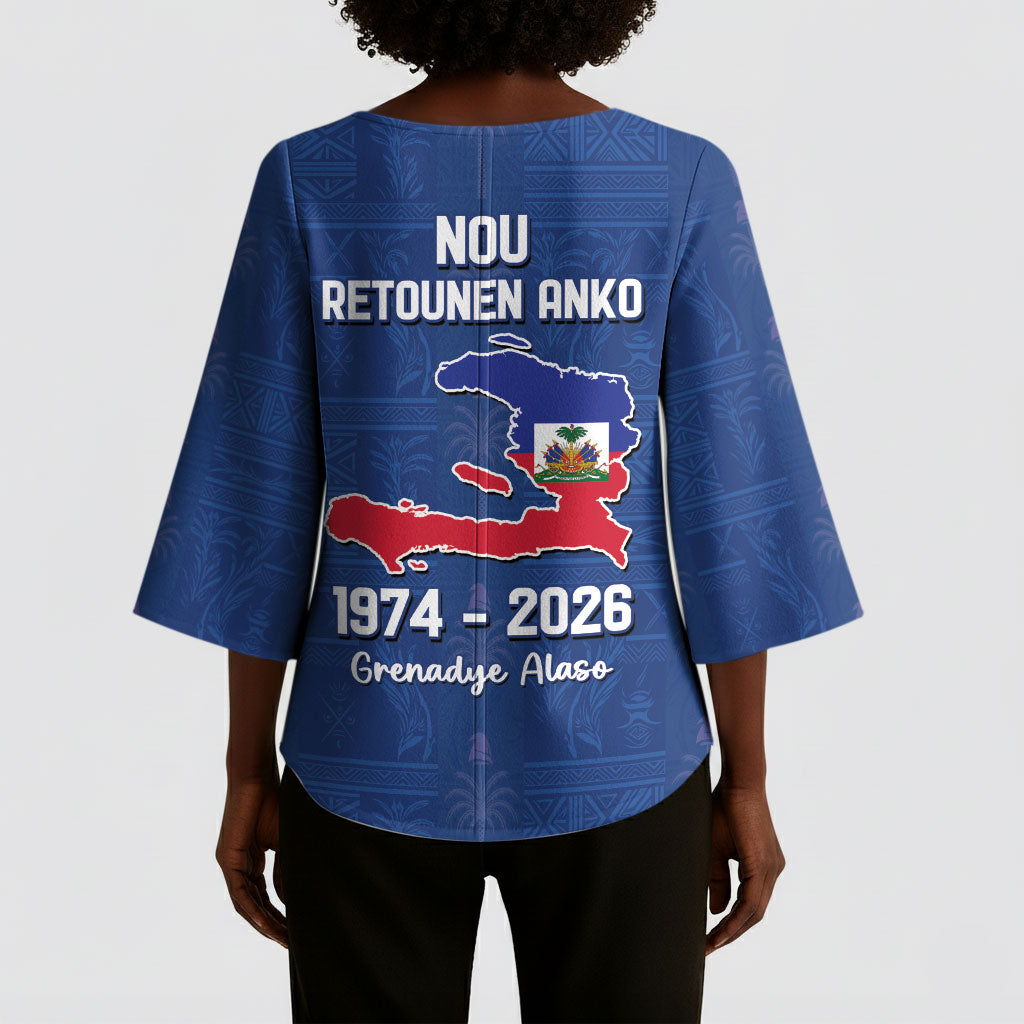 Haiti Football Kimono Sleeve Blouse Nou Retounen Anko 1974-2026