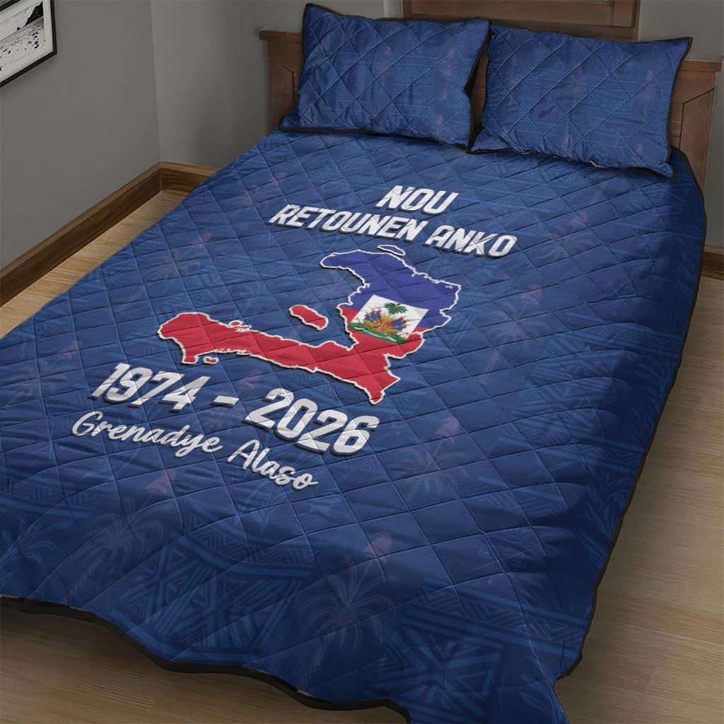 Haiti Football Quilt Bed Set Nou Retounen Anko 1974-2026