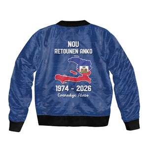 Haiti Football Sleeve Zip Bomber Jacket Nou Retounen Anko 1974-2026