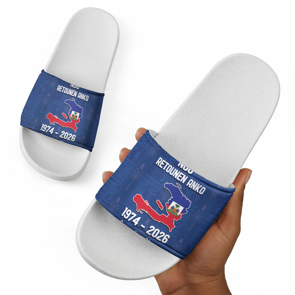 Haiti Football Slide Sandals Nou Retounen Anko 1974-2026