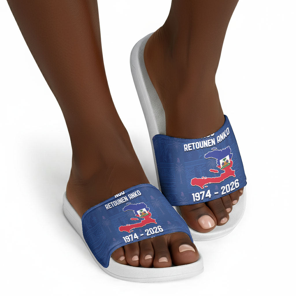 Haiti Football Slide Sandals Nou Retounen Anko 1974-2026