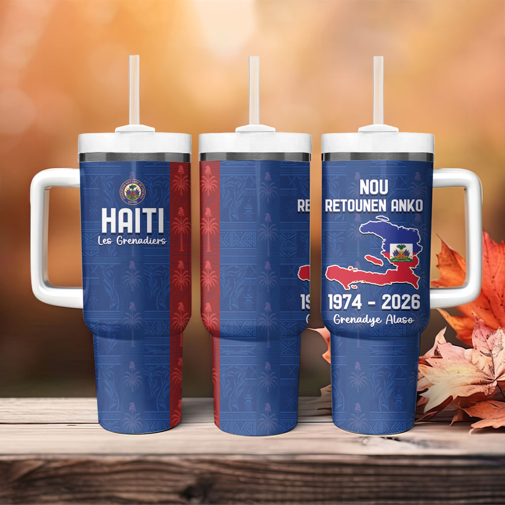 Haiti Football Tumbler With Handle Nou Retounen Anko 1974-2026