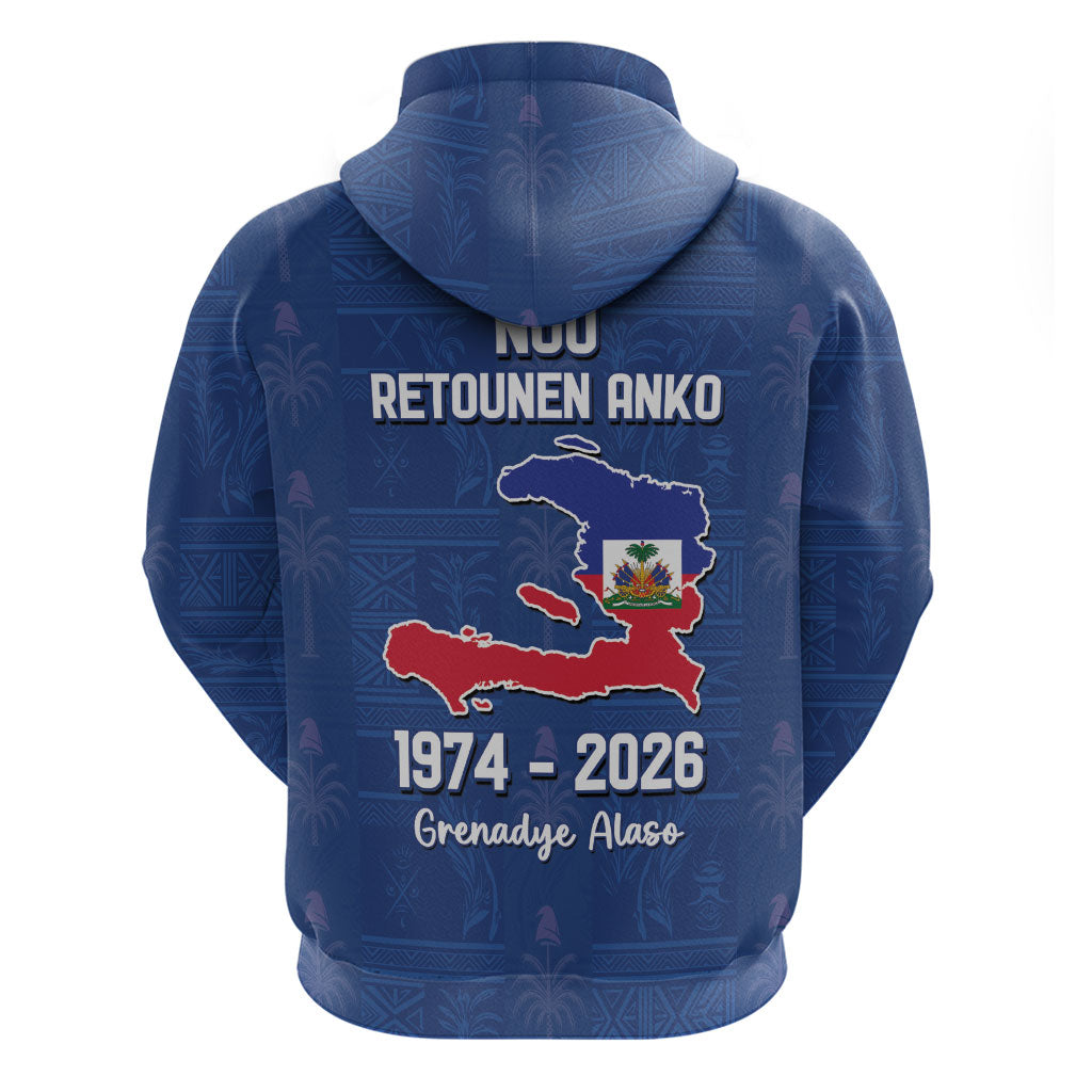 Haiti Football Zip Hoodie Nou Retounen Anko 1974-2026