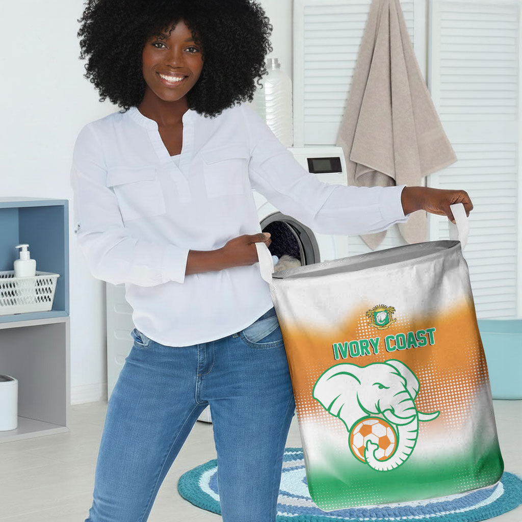 Ivory Coast Football Laundry Basket Proud Elephant Fan Edition