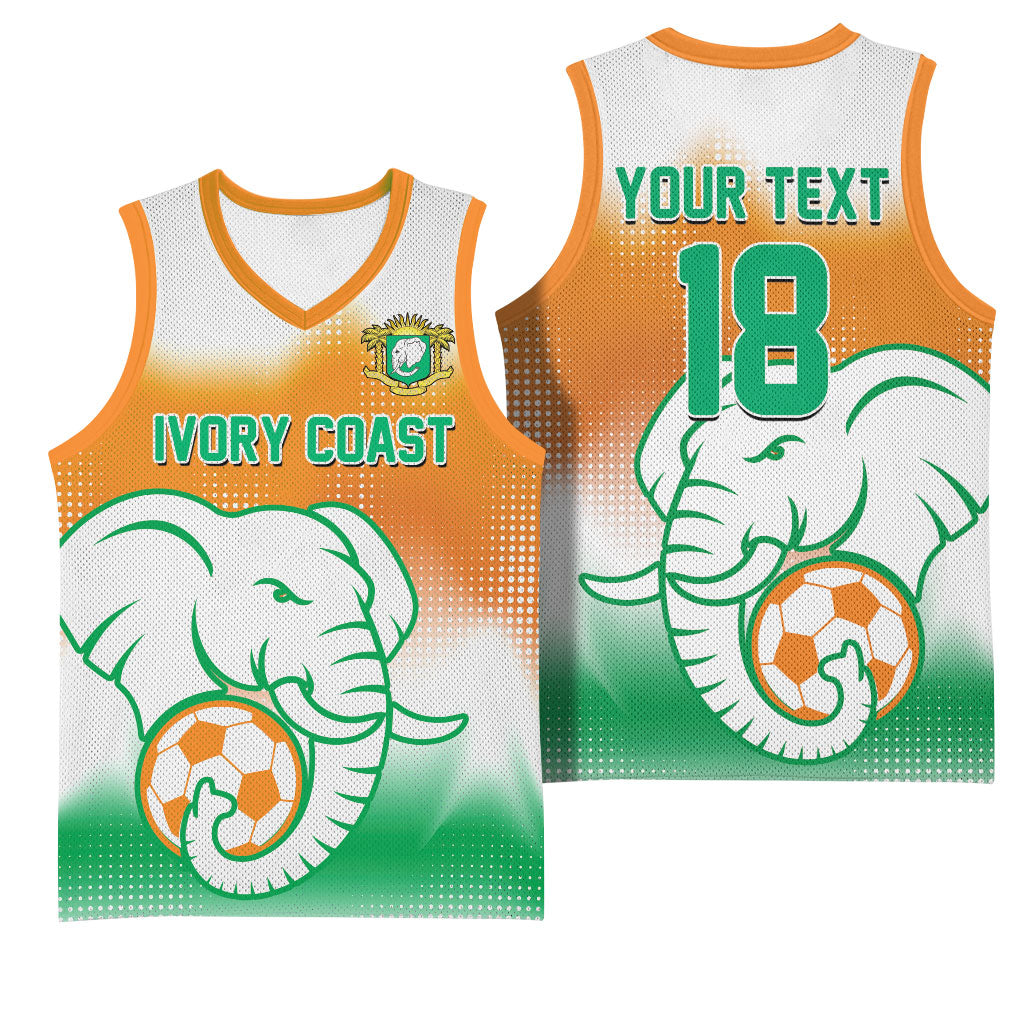 Custom Ivory Coast Football Basketball Jersey Proud Elephant Fan Edition