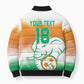 Custom Ivory Coast Football Bomber Puffer Jacket Proud Elephant Fan Edition