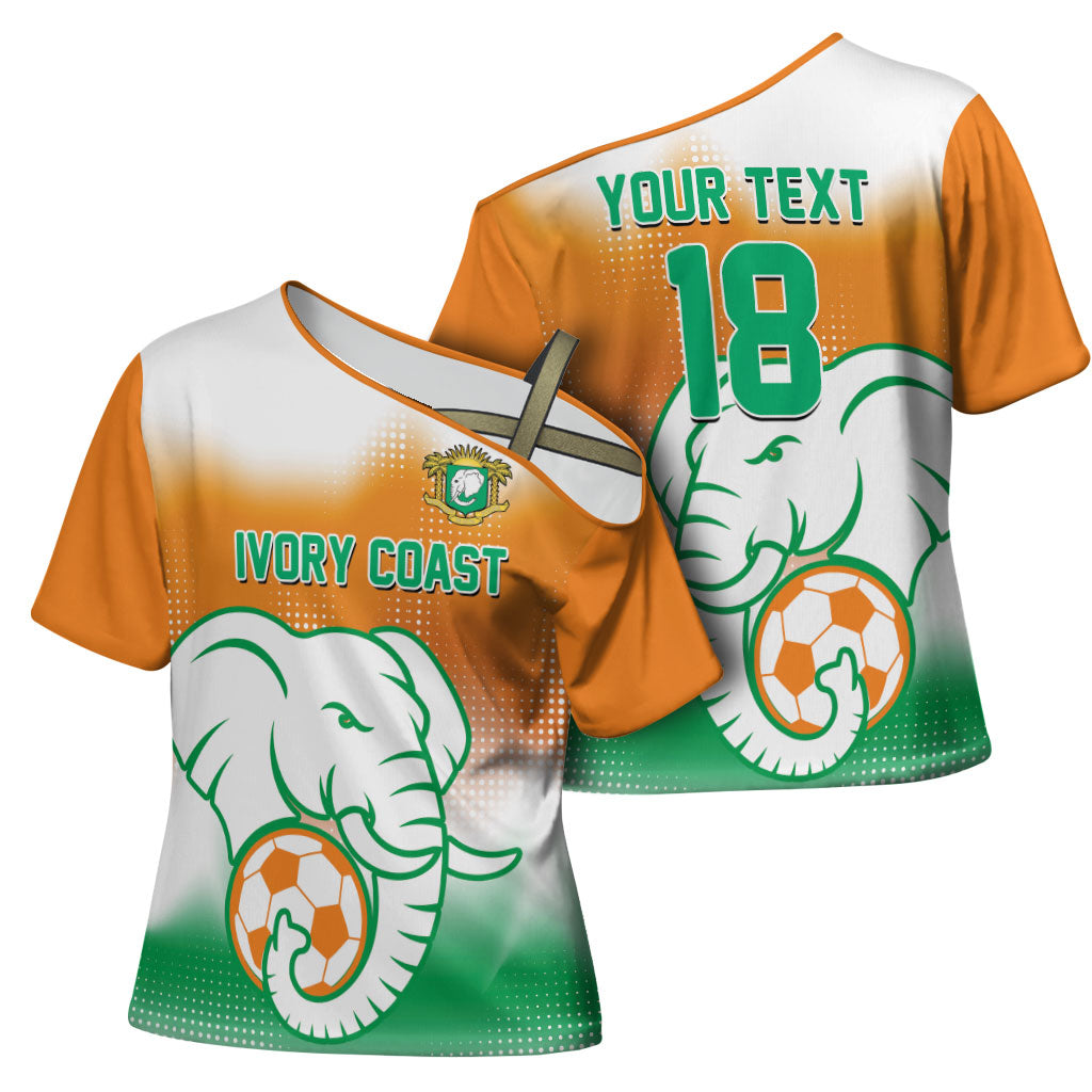 Custom Ivory Coast Football Cross Shoulder Shirt Proud Elephant Fan Edition