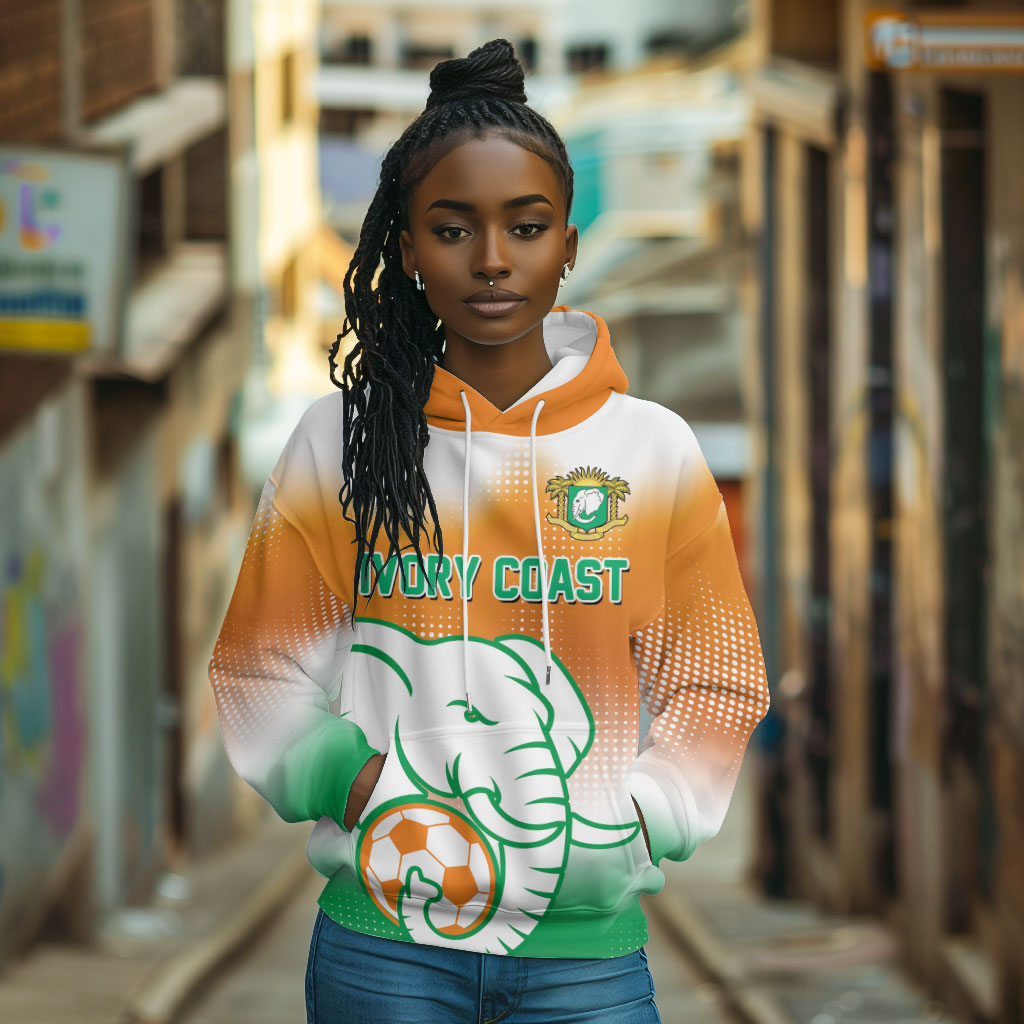 Custom Ivory Coast Football Hoodie Proud Elephant Fan Edition