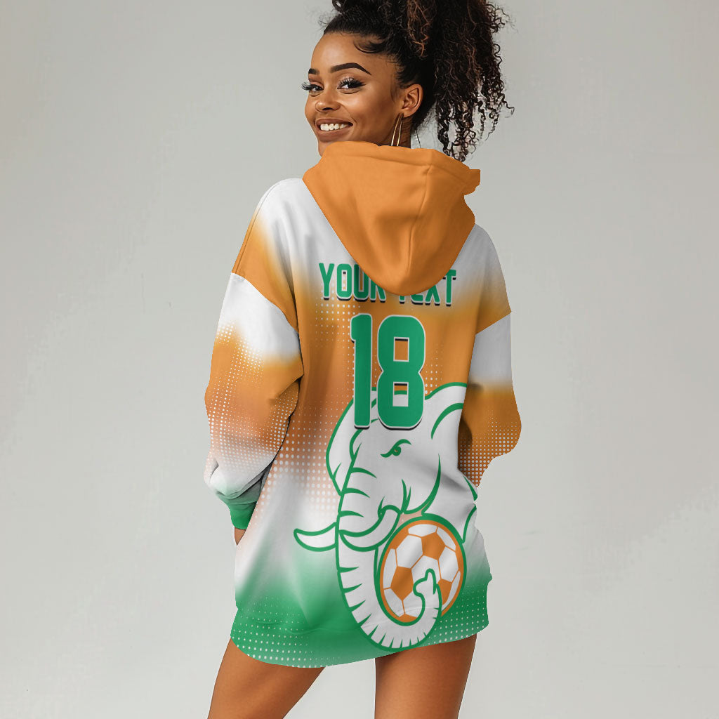 Custom Ivory Coast Football Hoodie Dress Proud Elephant Fan Edition