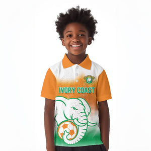 Custom Ivory Coast Football Kid Polo Shirt Proud Elephant Fan Edition