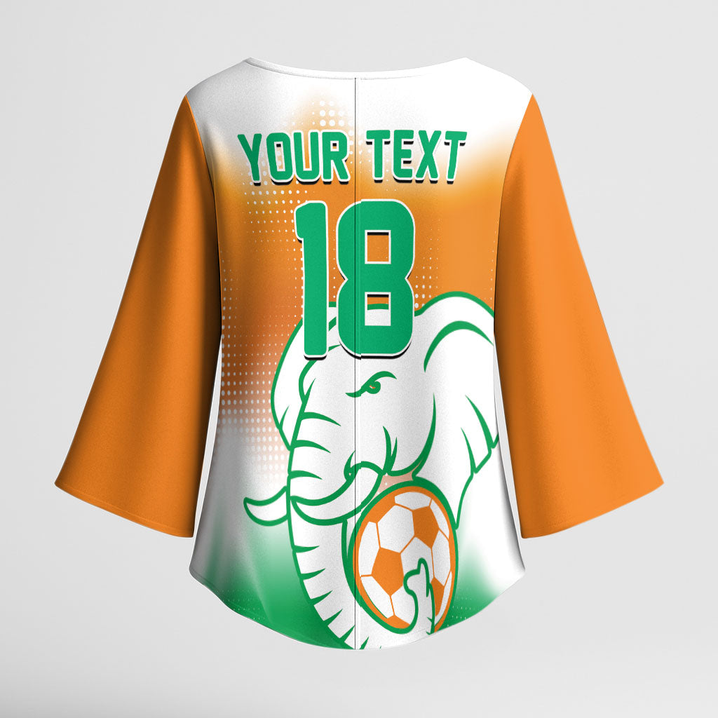 Custom Ivory Coast Football Kimono Sleeve Blouse Proud Elephant Fan Edition
