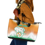 Ivory Coast Football Leather Tote Bag Proud Elephant Fan Edition