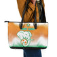 Ivory Coast Football Leather Tote Bag Proud Elephant Fan Edition