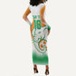Custom Ivory Coast Football Long Sleeve Bodycon Dress Proud Elephant Fan Edition