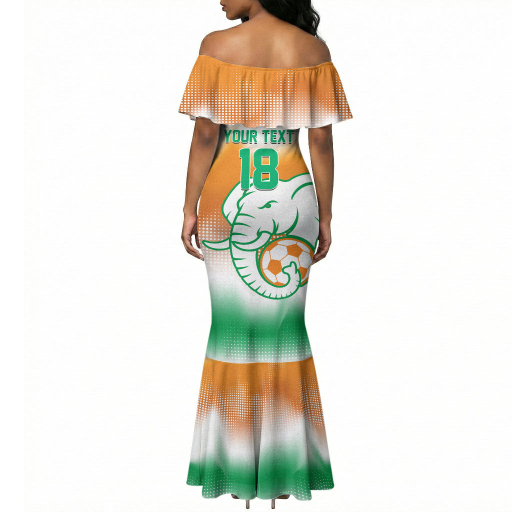 Custom Ivory Coast Football Mermaid Dress Proud Elephant Fan Edition