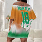 Custom Ivory Coast Football Off Shoulder Short Dress Proud Elephant Fan Edition