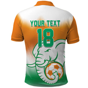 Custom Ivory Coast Football Polo Shirt Proud Elephant Fan Edition